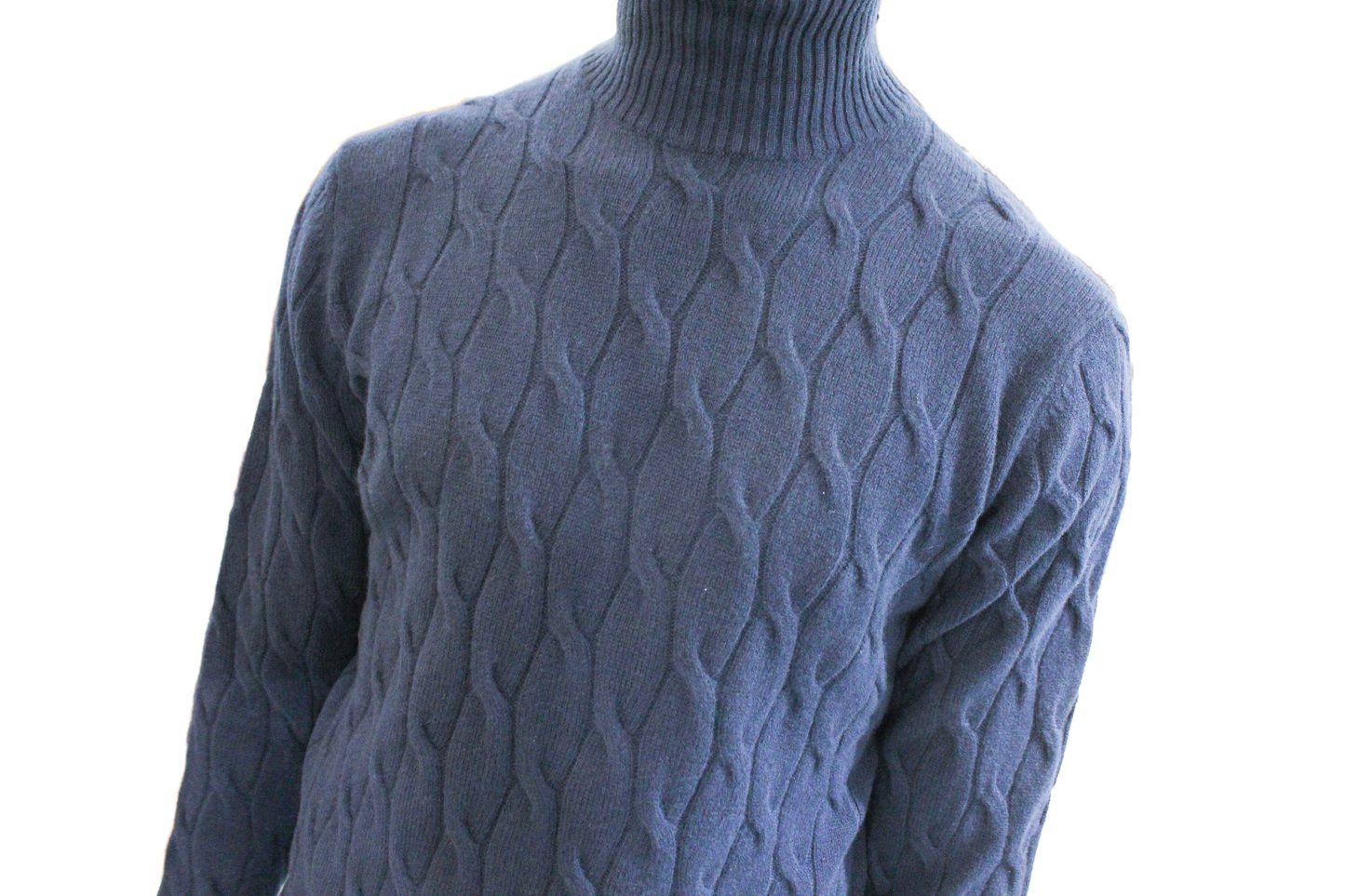 Dolcevita Lana/Cashmere con motivo a rilievo