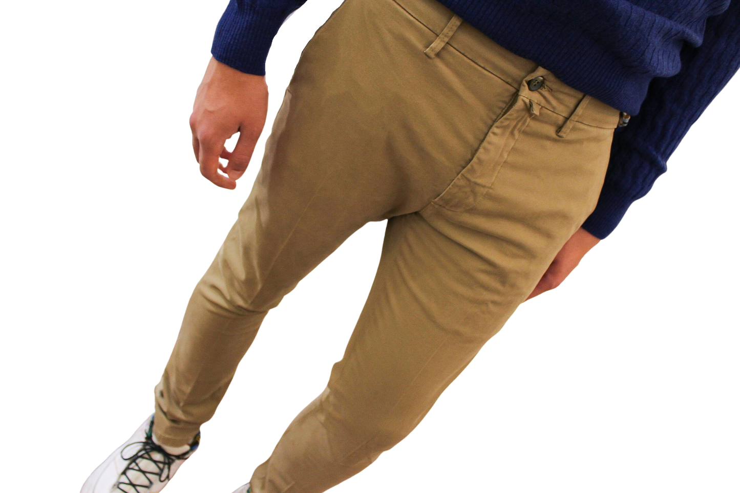 Pantalone t/a di cotone Made in Italy color beige