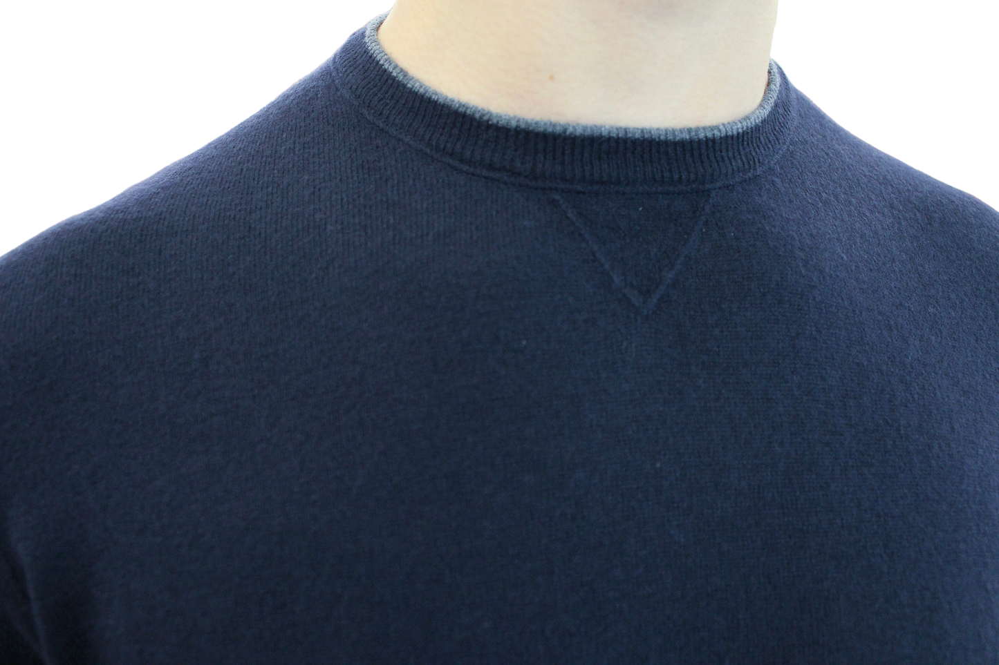 Girocollo in Merinos Blu