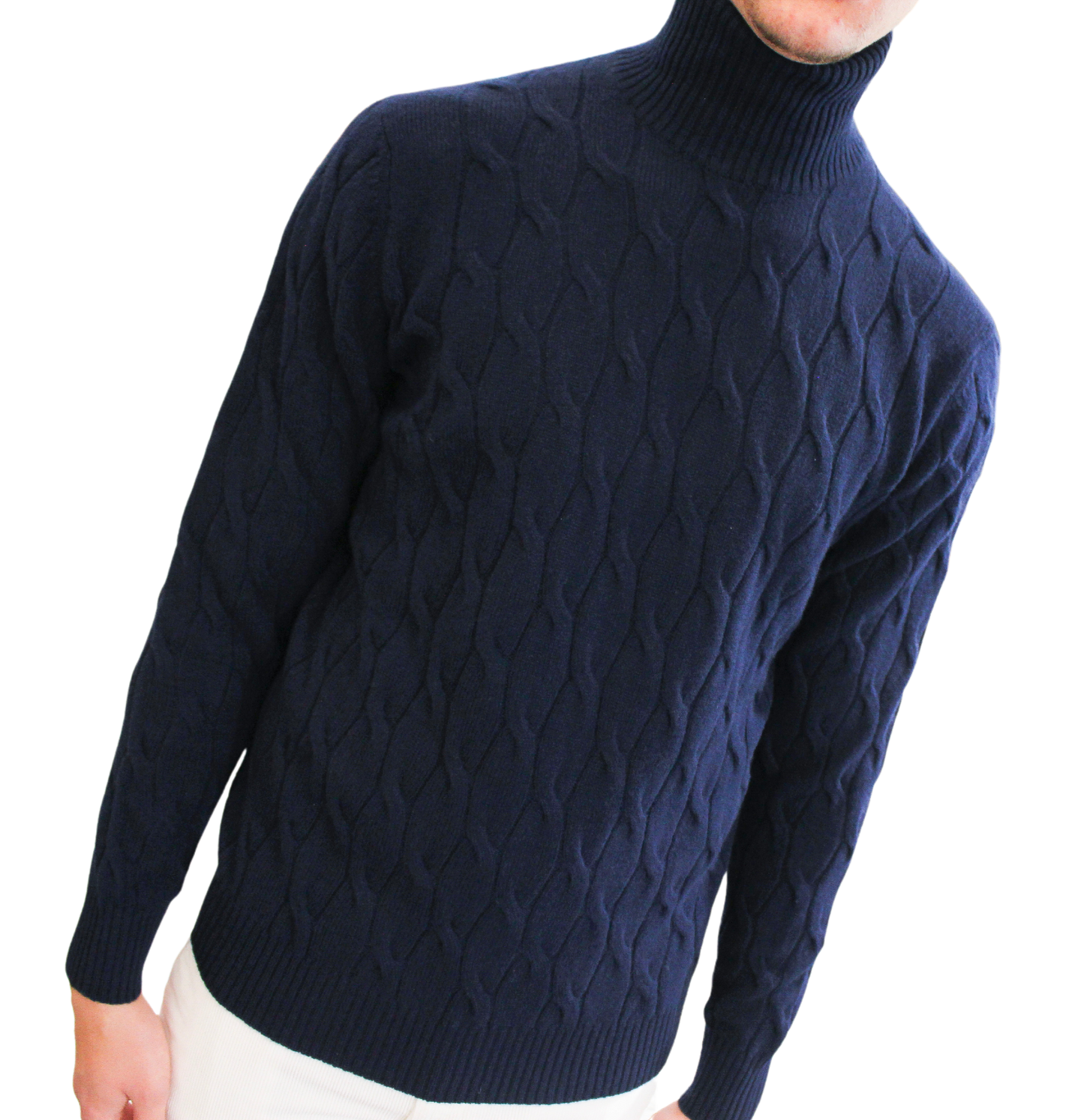 Dolcevita Lana/Cashmere con motivo a rilievo