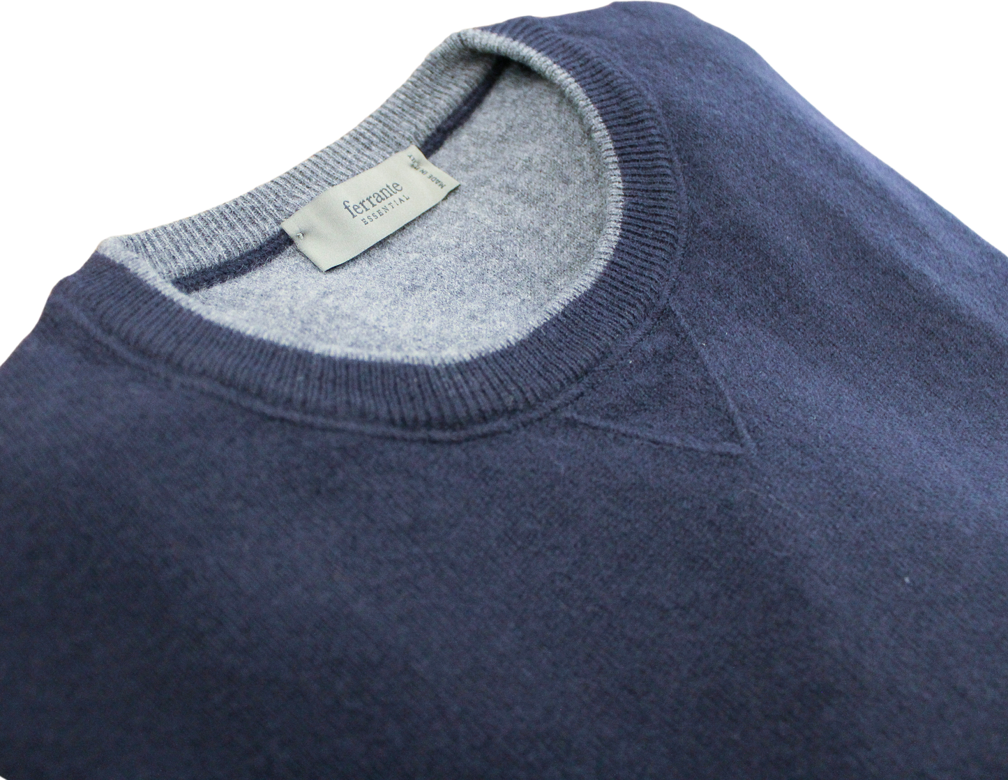 Girocollo in Merinos Blu