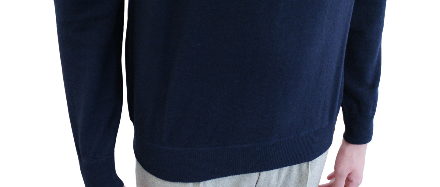 Girocollo in Merinos Blu