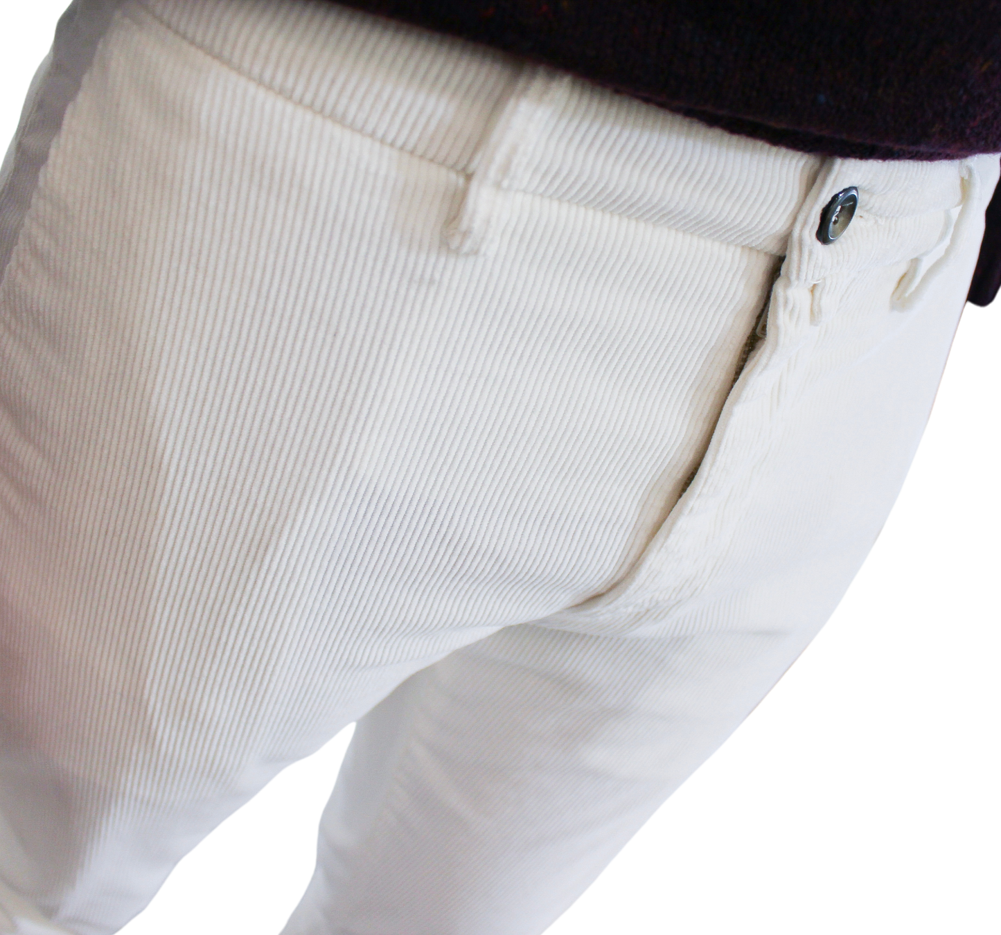 Pantalone t/a in velluto Made in Italy Panna