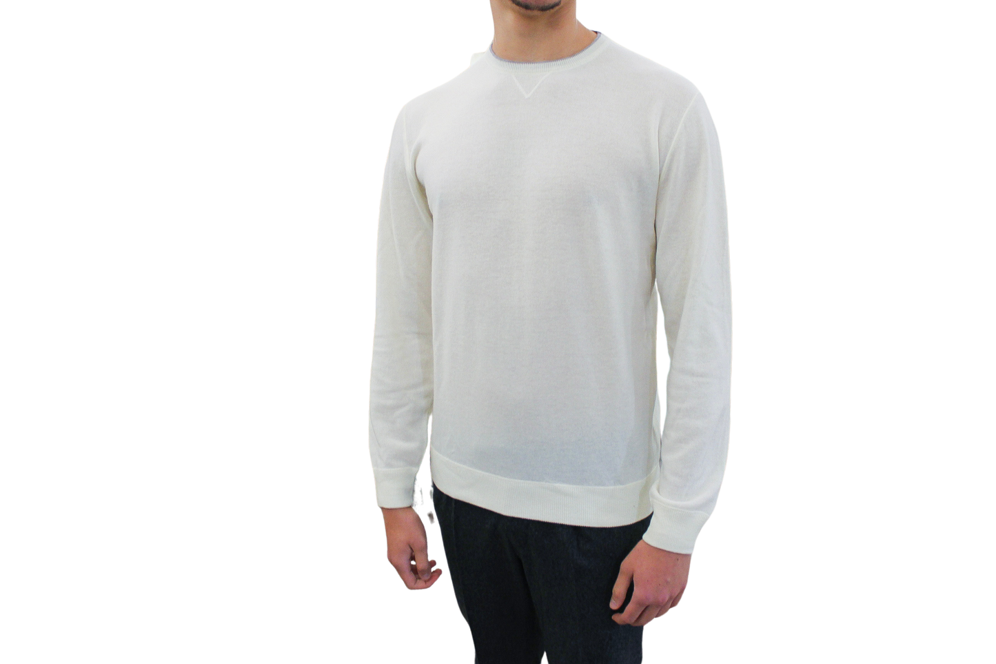 Girocollo in Merinos Bianco