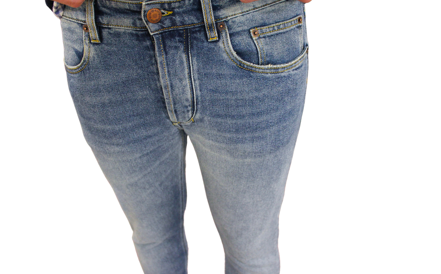 Jeans in denim di cotone Made in Italy