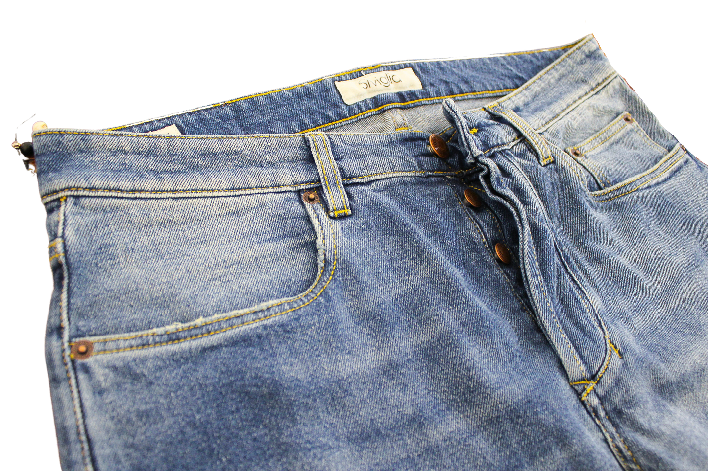 Jeans in denim di cotone Made in Italy
