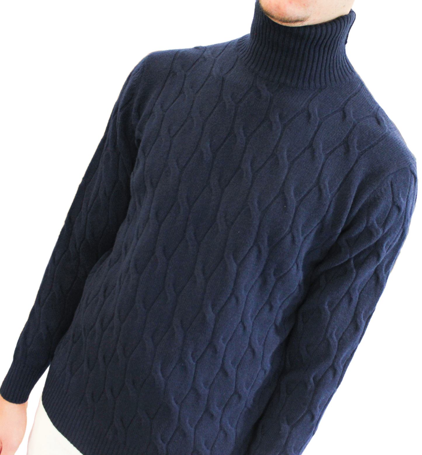 Dolcevita Lana/Cashmere con motivo a rilievo