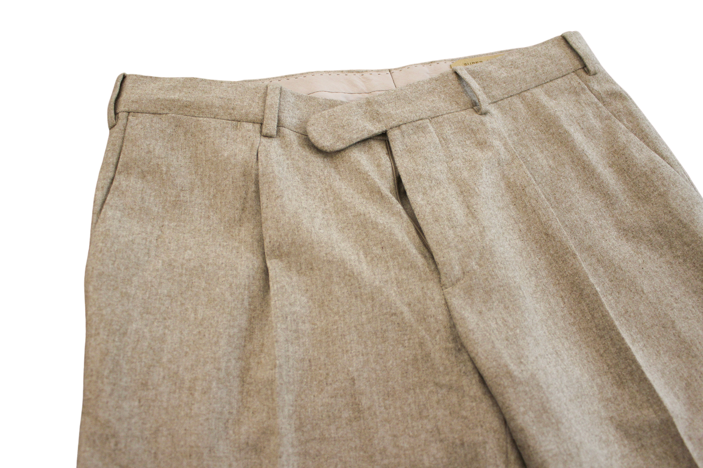 Pantalone T/A Tinta unita con pence in Flanella pettinata 130's Tasmania