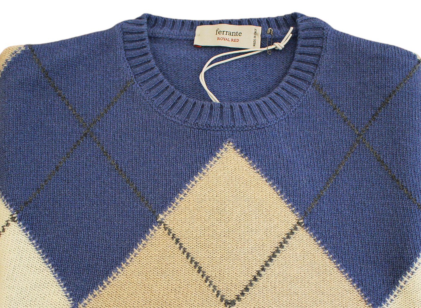 Maglioncino Girocollo a Rombi Lana/Cashmere