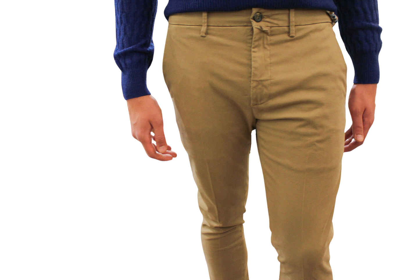 Pantalone t/a di cotone Made in Italy color beige