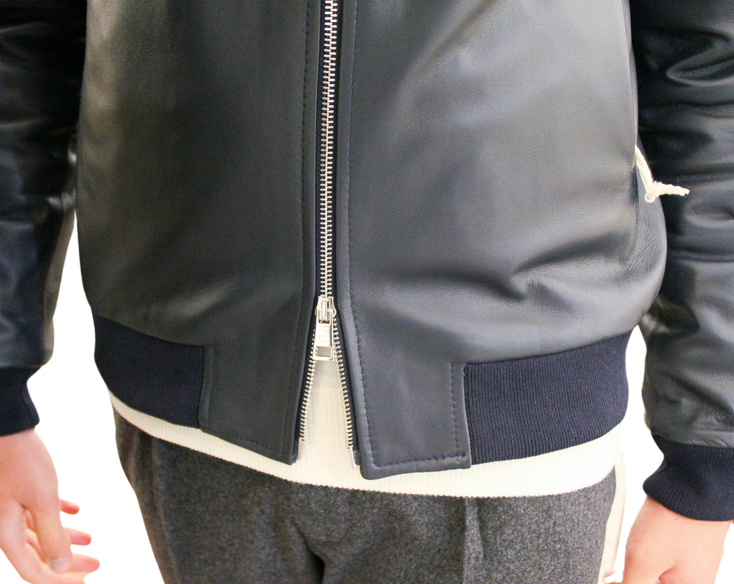 Giubbino in pelle in agnello Plongè