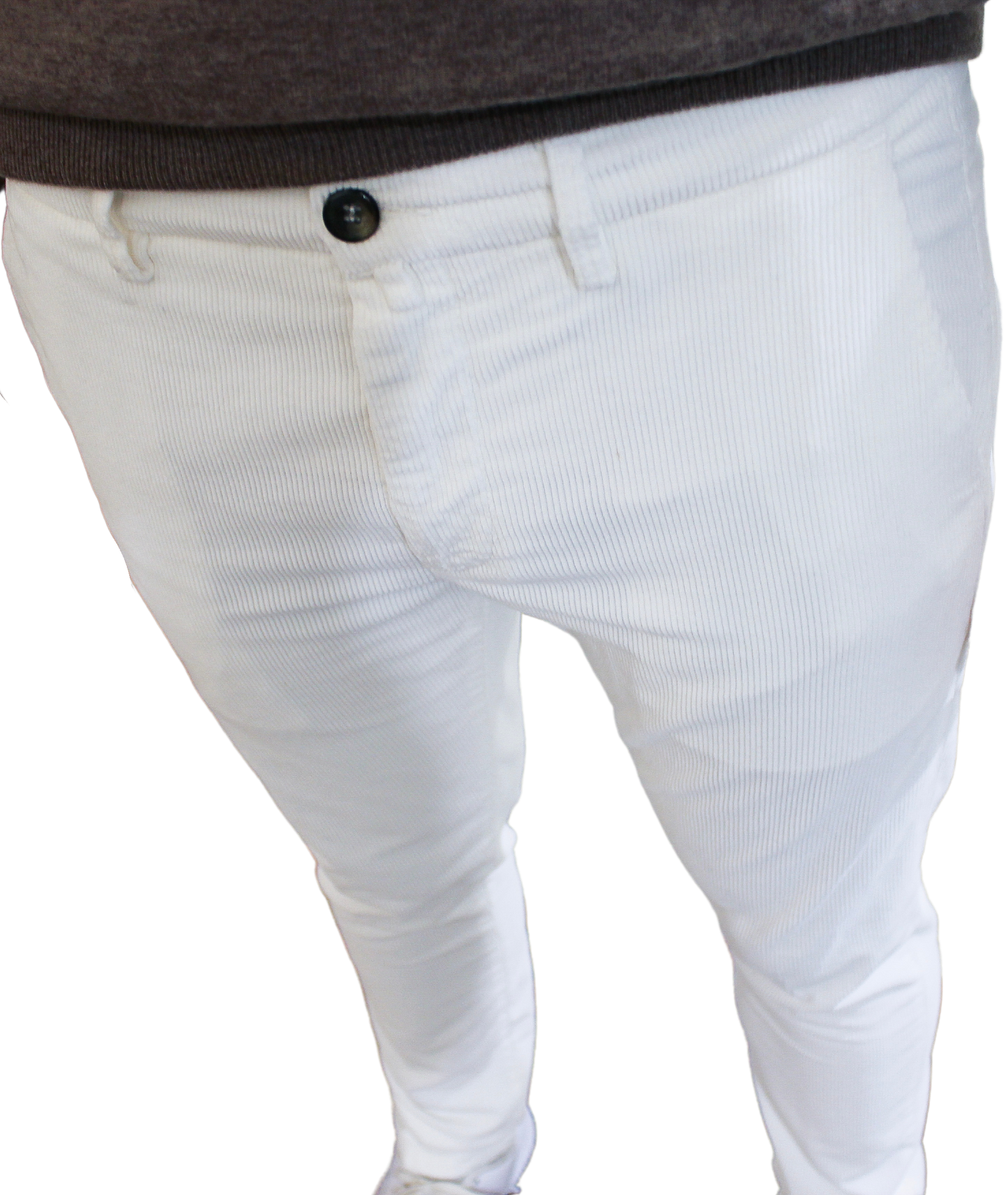 Pantalone t/a in velluto Made in Italy Panna