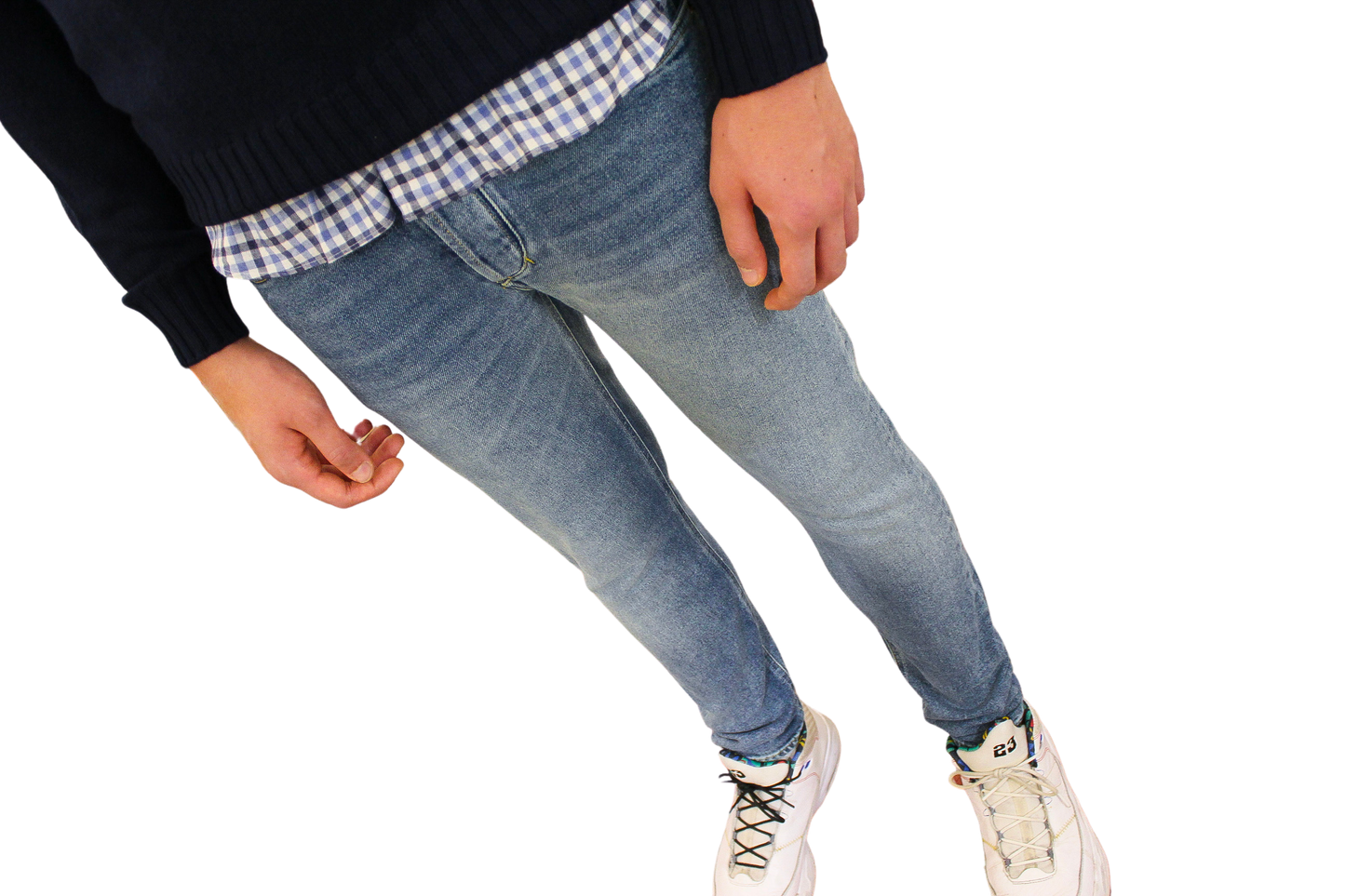 Jeans in denim di cotone Made in Italy
