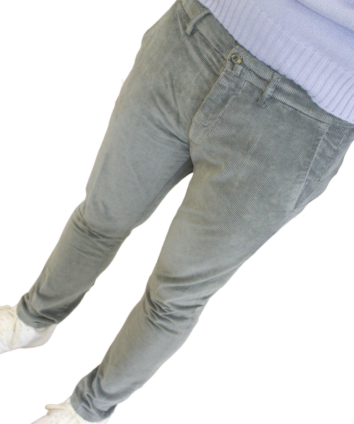 Pantalone t/a in velluto Made in Italy Grigio