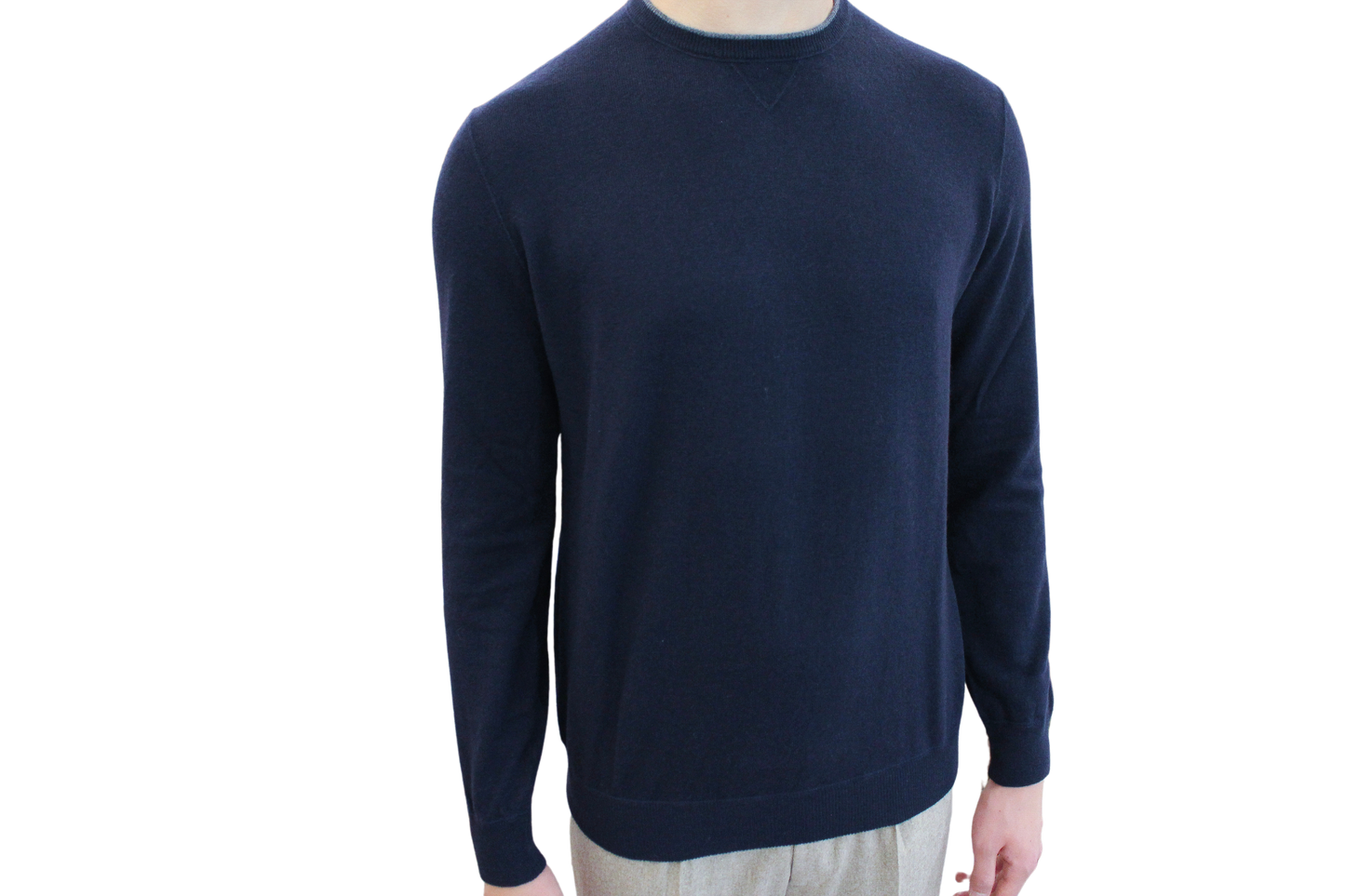 Girocollo in Merinos Blu
