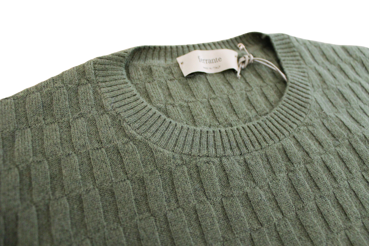 Maglioncino in lana merinos con motivo in rilievo Verde