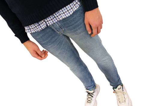 Jeans in denim di cotone Made in Italy